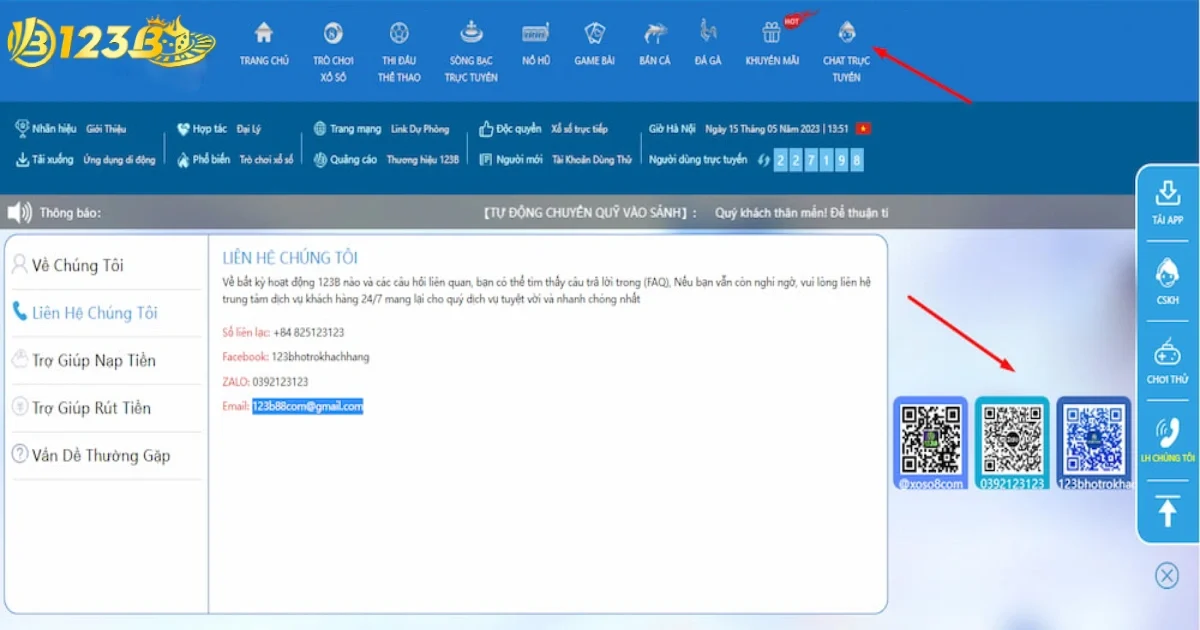 Khi nào cần liên hệ 123B?
