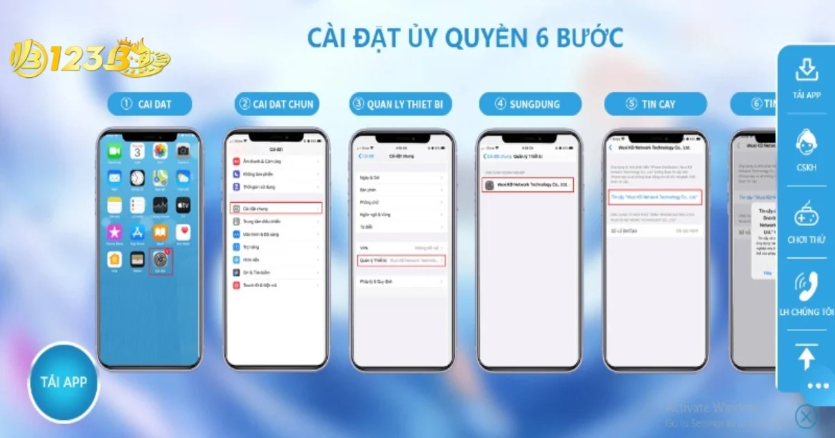 Tải app 123B qua nền tảng iOS