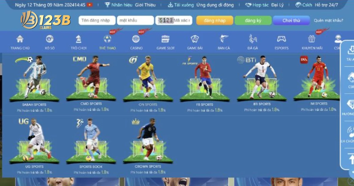 Tỷ Lệ Kèo Thể Thao Cạnh Tranh Nhất Tại 123B